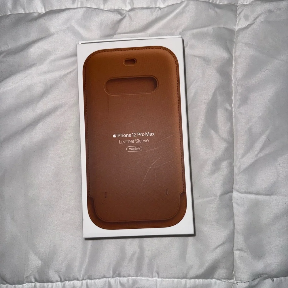Apple iPhone 12 Pro Max Leather Sleeve Set - Blue, Red, Brown